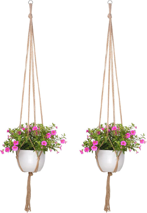 2 Pack 48 Inch 4 EBOOT Large Macrame Plant Hanger Rope to Hang Flower Pot Plant Holder for Indoor Outdoor Decorations