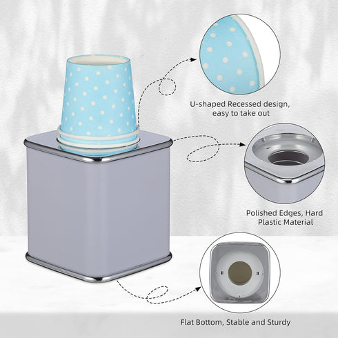 3oz 10 Countertops DOITOOL Bathroom Cup Dispenser, Dixie Cup Dispenser with Paper Cups, Dust-Proof Disposable Paper