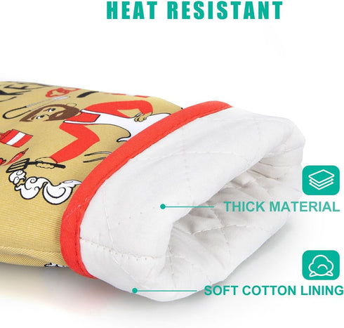 Miracu Funny Oven Mitts, Unique Cooking Gifts for Chefs, BBQ Oven Mitt for Men, Housewarming, Grilling Gifts