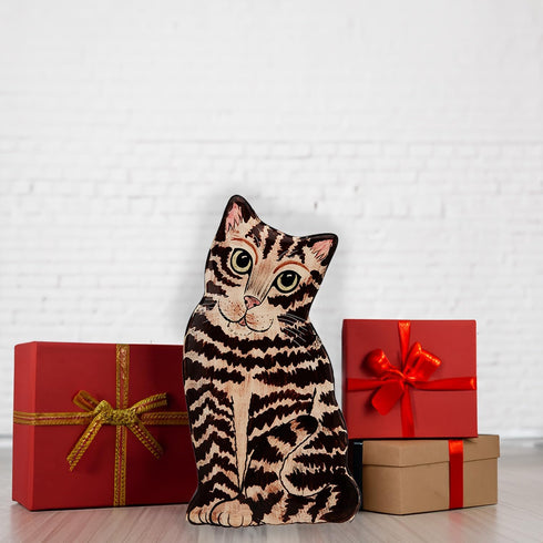 Pavilion Gift Company Small Brown Tabby Vase, 8-1/2-Inch Tall - Rescue Me Now