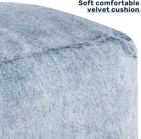15"(H) 6.6LB HollyHOME Bean Bag Ottoman Pouf, Memory Foam Filled Footstool for Sofa, Accent Stuffed Footrest Stool
