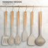 Hvygss 6Pcs Large Silicone Cooking Utensils Set: Heat Resistant Non-Stick with Wooden Handle