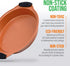 NutriChef Non Stick Round Cake Pan, 9.7 Inch Commercial Grade Metal Bakeware with Silicone Handles