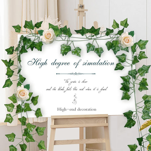 12 Pack 86 FT Artificial Ivy Garland, Fake Ivy Leaf Plants Vine Greenery for Home Kitchen Balcony Garden Office Wedding