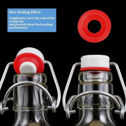 70 Pieces Silicone Rubber Gaskets Washer for Swing Flip Bottles, Leak-proof Seals for Home Brew Beer Bottles