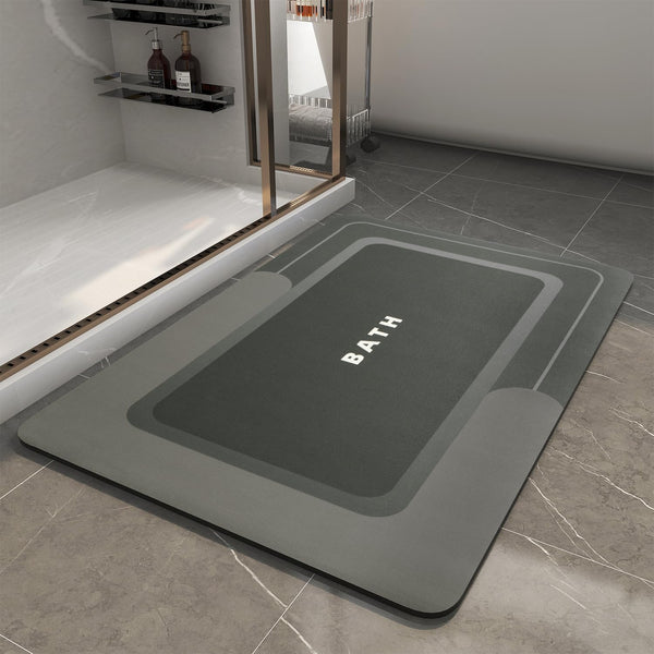 MontVoo Dark Grey Bath Mat 17"x27", Non-Slip Super Absorbent Quick Dry Bathroom Rug for Floor and Bathtub