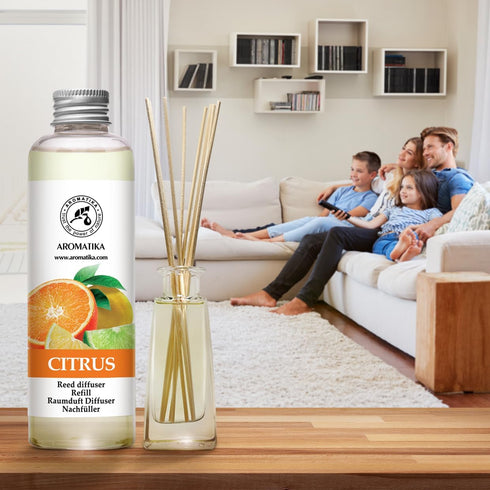 6.8 Oz Citrus Refill Reed Diffuser Fl - Room Diffuser Refill - Home Fragrance - Room Freshener - Fresh and Long Lasting