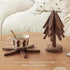 DEOLD Set, Set 4 Wooden Placemats - Tree Washer Wooden Pinwheel Coaster with Stand for Easy Storage - for Fondue pots
