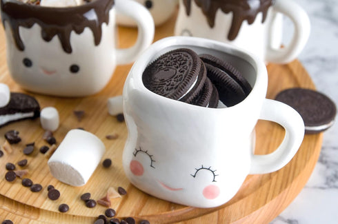 Hawaii Will Always Be Home Set, Ursa Cute Marshmallow Hot Chocolate Mugs, Ceramic Cups for Coffee, Hot Chocolate, Hot