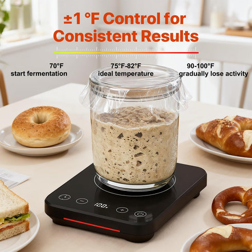Cpvbobul 70-100 1Precision 0-12H Sourdough Starter Warmer Mat, Adjustable with Warming Heating Pad for Proofing Bread