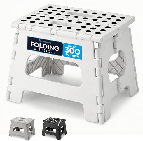 Handy Laundry Folding Lightweight Step Stool - Sturdy Enough to Support Adults