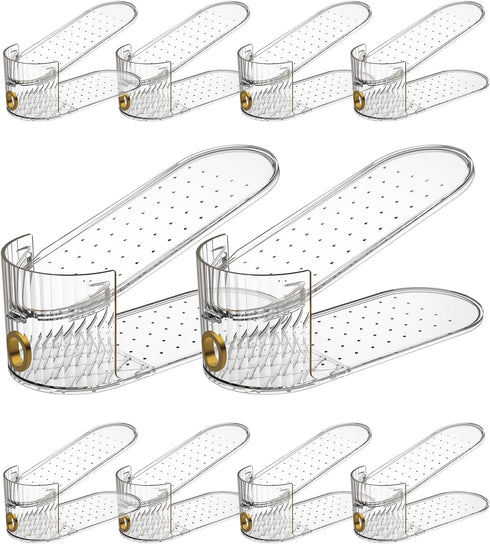 SummerVines 10 Pack 50% Closet 10 Pack) Clear Shoe Slot Organizer, Shoe Stacker Organizer Holders for A Pair of Shoes