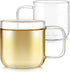 Teabloom Set of Two Premium Borosilicate Glass Cups - 6 Ounces / 180 ml, Stain-free, Microwave Safe