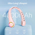 Portable Neck Fan - 4000mAh Air Conditioner with 5-17H Lifespan, 3 Adjustable Speeds, 64 Cool Lights (Pink)