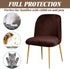Set 1/2/4/6 Armless Velvet Curved Back Chair Covers Round Back Dining Room Chair Covers Slipcovers of Mid Century