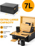 Large Bamboo Box with Combination Lock, Decorative Storage Kit with Airtight Glass Jars and Removable Tray for Home