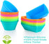 IPOW 24 Pack Reusable Silicone Cupcake Baking Cups, Food-Grade BPA Free Non-Stick Muffin Liners, 2 Shapes Round