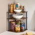 3-Tier Countertop Counter Counter Wooden Corner Shelf, Kitchen Dish & Bread Organizer Stand Storage for Desktop Bedroom