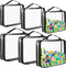 Sanwuta 6 Packs Toy Storage Bags, PVC Organizing Bags with Zipper, Waterproof for Board Games, Building Blocks