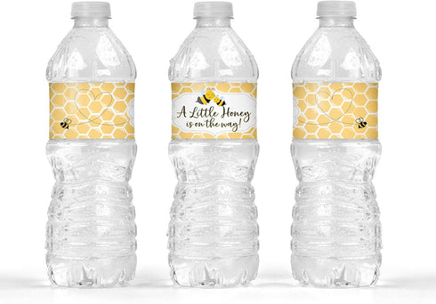 25 Your Main Event Prints Mom to Bee Baby Shower Bottle Wraps - Yellow Neutral Water Bottle Labels - Perfect Decoration