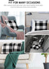 Syntus Set of 2 Buffalo Check Throw Pillow Covers, Black and White Polyester Linen for Christmas Thanksgiving Decor, 18