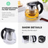 Tea Glass Infuser, 1500ml Glass Teapot with Stainless Steel Strainer, Stovetop Tea Kettle for Loose Leaf Tea