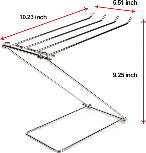 Stainless Steel Washcloth Holder Dish Rag Cloth Holder, 4 Arms Folding Towel Drying Rack for Kitchen countertop Bathroom, Hand Towel Stand Rack, Silver by LENITH