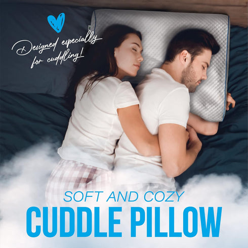 MARS WELLNESS Memory Foam Cuddle Pillow - Ergonomic Anti Pressure Couples Pillow with Arm Hole - Great for Cuddling