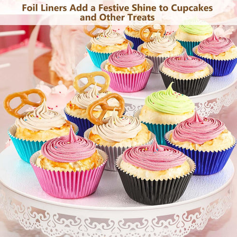 Gifbera Black Foil Baking Cups Standard Size Cupcake Liners Muffin Liner for Baking, 100-Count by GiFBERA