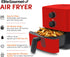 Elite Gourmet EAF-3218R Personal 1.1 Quart Compact Electric Hot Air Fryer - Oil-Less Healthy Cooker with Timer, Red