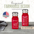 Red Salt and Pepper Shakers Set by Brighter Barns, Modern Farmhouse Kitchen Decor with Stainless Steel Lid