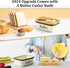 Butter Dish with Lid and Butter Curler Knife for Countertop - Unbreakable Metal Keeper Container with High-quality Double Silicone Sealing, for Kitchen Farmhouse Decor,Speckled White