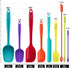 HOTEC BPA Free Heat Resistant Silicone Spatula Set, Kitchen Utensils for Baking Cooking Mixing, Non Stick Cookware (Set