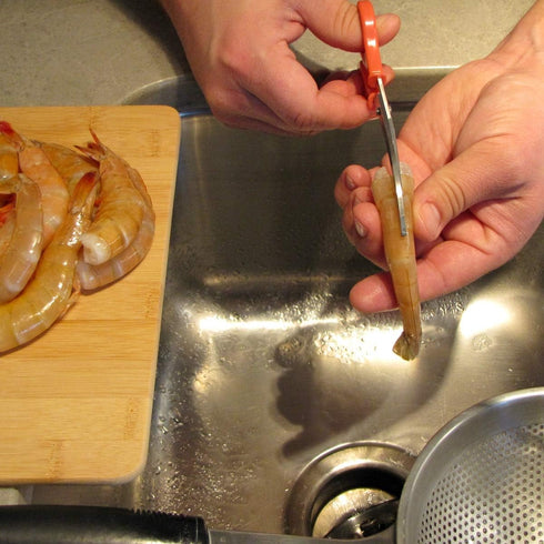 Treasure Gurus Stainless Steel Seafood Shrimp Deveiner Scissors - Food Kitchen Shears, Shellfish Cutting Tool