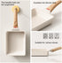 Tamagoyaki Pan, White Japanese Omelette Pan, Non Stick Rectangle Small Frying Pan, 6 X 7 Inch Egg Pan