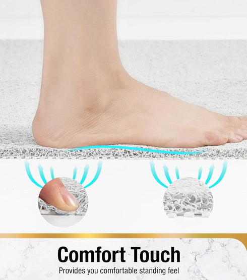 35 16 Inch HITSLAM Bathtub Mat Non Slip, x Long Soft PVC Loofah Shower Mat, Bath Mat for Tub Without Suction Cups