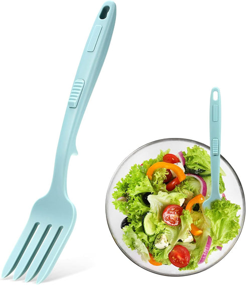 10 in 1 Silicone Flexible Fork, 11 Inch Cooking Tools, Heat Resistant for Mixing, Mashing, Baking, Lake Blue