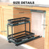 NECHEGI Double Sliding Under Sink Organizer, 2 Tier Pull Out Cabinet Storage Basket, Heavy-Duty Carbon Steel Shelf for