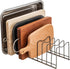 Pot Lid Holder Organizer, Kitchen Countertop Storage Rack for Bakeware, Pots & Pans, Stainless Steel