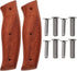 Zerodeko Kitchen Knife Replacement Handle, Wooden Knife Repair Handle with Nuts for Home (Dark Red)
