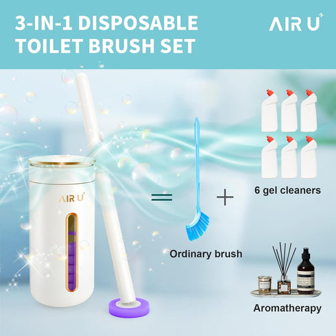 48 Count Disposable Toilet Brush Heads - Toilet Bowl Wand Refills for Bathroom Cleaning, Purple Lavender Fragrance