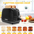 Toaster 2 Slice, Retro Stainless Steel Toaster with 6 Settings, 1.5 In Extra Wide Slots, Removable Crumb Tray, Bagel