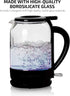 OVENTE Electric Glass Kettle 1.5 Liter 1500W Instant Hot Water Boiler Heater with ProntoFill Tech, Boil-Dry Protection, Automatic Shut Off, Fast Boiling for Tea & Coffee, Black KG516B by OVENTE