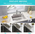 Diatomite Kitchen Faucet Mat, Quick Drying Kitchen Sink Splash Guard Behind Faucet, Grey Water Absorbing Stone Tray for Sink Drying Stone Mat for Bathroom Kitchen Bar Countertop
