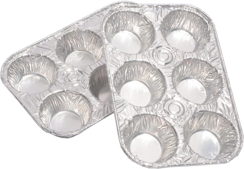 Muffin Pan | 6-Cup Cupcake Aluminum Pans Favorite Muffin Tin Size for Baking Cupcakes - Standard Size (6-cup-20Pack) by Waytiffer