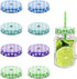 Cosmos 8 Pcs Regular Mouth Mason Jar Lids | Decorative Metal Jar Lids with Straw Hole Design