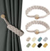 BEL AVENIR Curtain Tiebacks - Magnetic Woven Curtain Holdback Drapery Tie-back, Blush, 2 Pack
