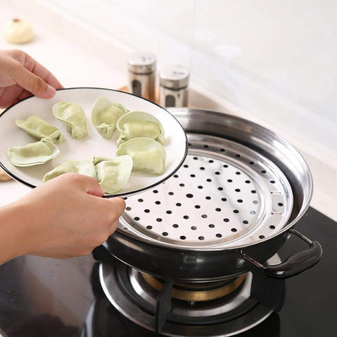 Stainless Steel Steam Holder, Round Steaming Tray Insert, Cooking Accessories for Pots, Pans, Crock Pots (20cm)