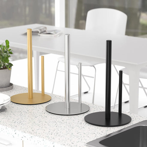 Paper Towel Holder Gold Kitchen Roll Holder, Premium Stainless Steel Dispenser for Organizing Countertop Rolls
