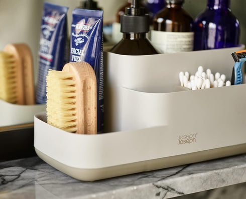 Joseph Joseph EasyStore Bathroom Storage Caddy, Toothbrush and Toothpaste Organiser for Bathroom Accessories, Matt